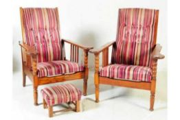PAIR OF EARLY 20TH CENTURY RECLINING ARMCHAIRS