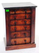 19TH CENTURY VICTORIAN WALNUT WELLINGTON SPECIMEN CHEST OF DRAWERS