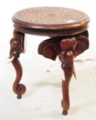 20TH CENTURY VINTAGE CARVED ELEPHANT HEAD STOOL