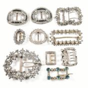 18TH & 19TH CENTURY SILVER WHITE METAL & PASTE BUCKLES