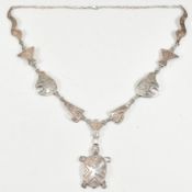 INDIGENOUS AMERICAN SILVER PENDANT NECKLACE