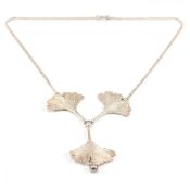 CONTEMPORARY SILVER GINKO BILOBA NECKLACE