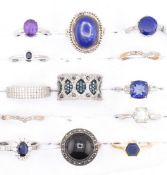 COLLECTION OF 925 SILVER & GEM SET RINGS