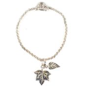 LINKS OF LONDON HALLMARKED SILVER BRACELET WITH LEAF CHARM
