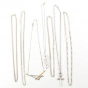 COLLECTION OF SILVER NECKLACES
