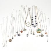 LARGE COLLECTION OF SILVER NECKLACES & EARRINGS