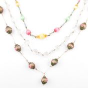 THREE BEADED NECKLACES INCLUDING WEDDING CAKE BEADS