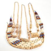 COLLECTION OF BONE BEAD NECKLACES - AFRICAN - INDIGENOUS AMERICAN