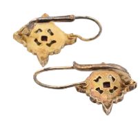 TWO PAIRS OF SILVER GILT GEM SET EARRINGS
