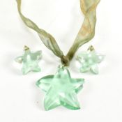 BACCARAT GLASS STAR PENDANT NECKLACE & STUD EARRINGS SUITE