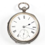VICTORIAN HALLMARKED SILVER OPEN FACE POCKET WATCH