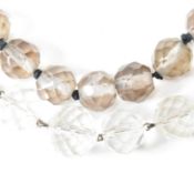 TWO ART DECO ROCK CRYSTAL BEADED NECKLACES