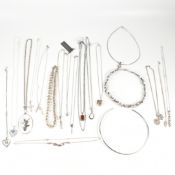 COLLECTION OF SILVER NECKLACES