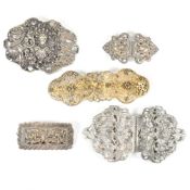 FIVE BRITISH & ASIAN BELT BUCKLES - EPNS EXAMPLES