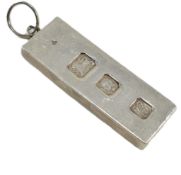 HALLMARKED SILVER INGOT NECKLACE PENDANT