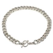 CHUNKY SILVER CURB CHAIN LINK NECKLACE