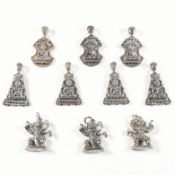 COLLECTION OF SILVER DEITY NECKLACE PENDANTS
