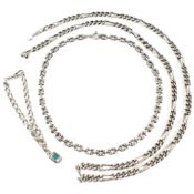 TWO HALLMARKED SILVER CHAIN NECKLACES AF & BRACELET