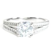SILVER & MOISSANITE SOLITAIRE RING