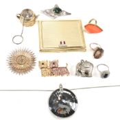COLLECTION OF SILVER & COSTUME JEWELLERY & ACCESSORIES