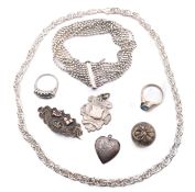 COLLECTION OF SILVER JEWELLERY