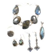 COLLECTION OF SILVER & LABRADORITE JEWELLERY
