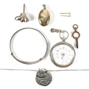 COLLECTION OF SILVER JEWELLERY & PEWTER PENDANT NECKLACE