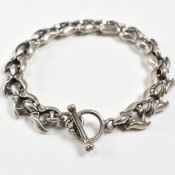 A SILVER FANCY CHAIN LINK BRACELET