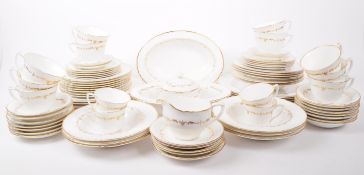 ROYAL WORCESTER - GOLD CHANITILLY PORCELAIN SERVICE