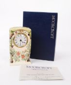 MOORCROFT POTTERY - LIMITED EDITION HAND PAINTED CERAMIC TRELLIS CLOCK