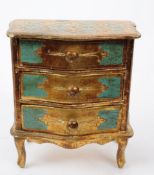 LOUIS XVI STYLE MINIATURE CHEST OF DRAWERS