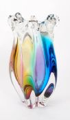 NARUMI FANTASY GLASS - SANYU - 1960S JAPANESE STUDIO ART GLASS VASE