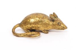 EARLY 20TH CENTURY BRASS MINIATURE MOUSE FIGURE