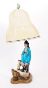 EARLY 20TH CENTURY 1910 SHIWAN GUANYIN FIGURE TABLE LAMP