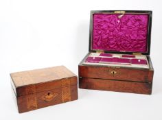 X2 VICTORIAN INLAID TRINKET / JEWELLERY BOXES