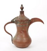 19TH CENTURY TURKISH / ISLAMIC BRASS DALLAH COFFEE POT
