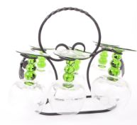 COLLECTION OF 20TH CENTURY GREEN STEM DRINKING GLASSES