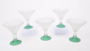 ITALIAN STREGA - BORGONOVO - COLLECTION OF FIVE FROSTED SUNDAE GLASSES