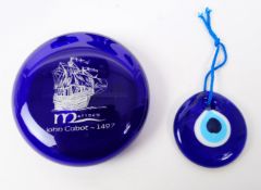 COLLECTION OF VINTAGE 20TH CENTURY BRISTOL BLUE GLASS