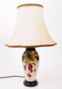 MOORCROFT POTTERY - HAND PAINTED CERAMIC GRAVE DESK LAMP LIGHT