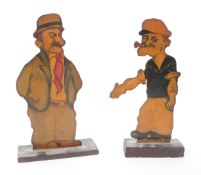 TWO 20TH CENTURY FOLK ART WOODEN FIGURES