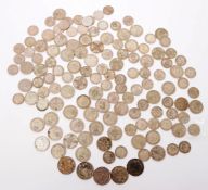 LARGE COLLECTION OF BRITISH .500 SILVER COINS