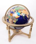 20TH CENTURY SPECIMEN STONE REVOLVING GLOBE