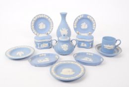 ELEVEN VINTAGE WEDGWOOD JASPERWARE PORCELAIN ITEMS