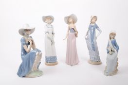 NAO / LLADRO - COLLECTION OF SPANISH PORCELAIN FEMALE FIGURINES
