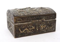 EARLY 20TH CENTURY CHINESE BRASS TOBACCO DRAGON BOX