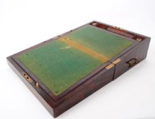 VICTORIAN 19TH CENTURY ROSEWOOD WRITING SLOPE