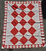 VINTAGE 20TH CENTURY HAND SEWN CHURCH FABRIC WALL HANGING