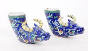 PAIR OF 19TH CENTURY CHINESE FAMILLE ROSE WATER JUG / CUPS
