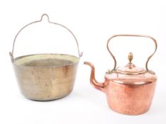 X2 19TH CENTURY COPPER AND BRASS KITCHENWARE